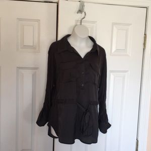 New York & Company Button Tie Top